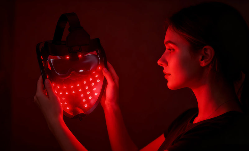 QuasarMD 3D Light Therapy Mask vs Shark™ CryoGlow™ Red Blue & Infrared iQLED Face Mask